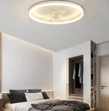 Ventilatore a Pale da Soffitto Silenzioso Bianco con Luce Design Moderno Dimmerabili per Camera Letto