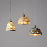 Lampadario Ceramica Moderno Elegante Effetto Intreccio