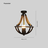 Lampadario a Soffitto Vintage Semisferico Metallo