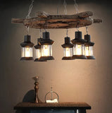 Lampadari Vintage in Legno in Stile Country per Sala Pranzo