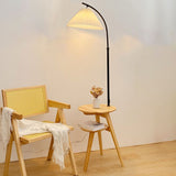 Lampade da Terra con Tavolino in Legno Naturale