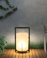 Lampada portatile da esterno a lanterna LED calda solare in vetro per giardino