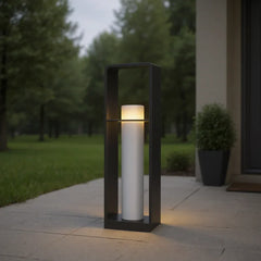 Lampade LED da Terrazzo Moderne Solari in Metallo Nero Rettangolari