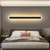 Applique Lineari LED Dimmerabili Moderne in Metallo Nero per Corridoio