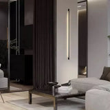 Applique da Parete Lineare LED in Metallo Minimal Nero per Soggiorno