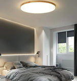 Plafoniera LED Nordica Circolare Ultra Sottile in Legno Massello