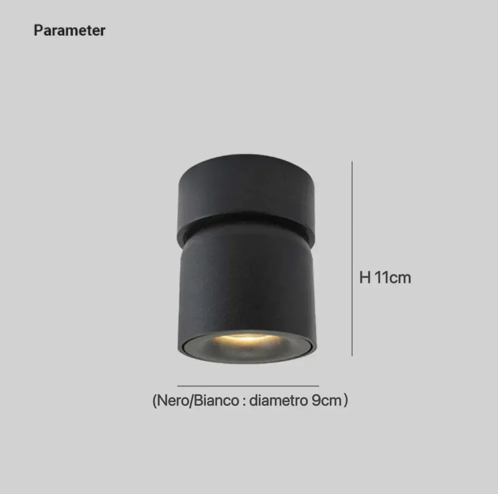 Faretto LED soffitto orientabile dal design moderno in metallo