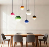 Lampadari Vetro Colorato LED in Stile Nordico a Sfera per Sala Pranzo