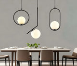 Lampadario con Sfere Vetro LED Design Moderno Altezza Regolabile da Sala Pranzo