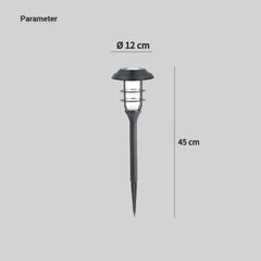 Lampione lanterna da giardino solare LED in metallo contemporaneo altezza 45 cm