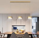 Lampadario Sospensione 3 Luci Moderno Forma Circolare Dimmerabili per Sala Pranzo