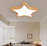 Plafoniera Led In Legno Massello Stella Per Cameretta Bambini – Ø 50 cm