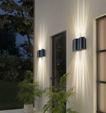 Applique da Esterno Led Doppia Luce Moderna Nero in Metallo