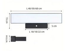 Applique da Parete da Esterno Led Nera Lineare Design Moderno