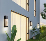 Applique Esterno Sensore Movimento Design Moderno LED Metallo Nero