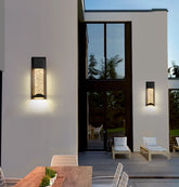 Applique Esterno Sensore Movimento Design Moderno LED Metallo Nero