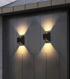 Applique Doppia Luce da Esterno LED in Metallo Design Moderno Nero