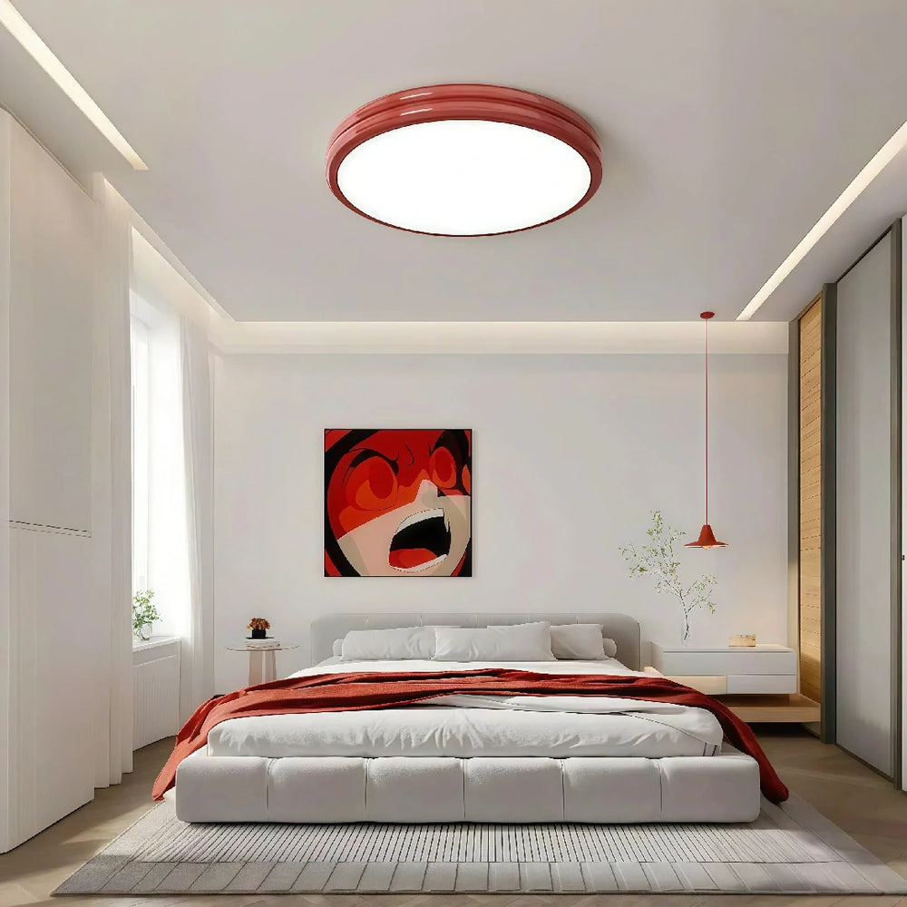 Plafoniera rotonda da soffitto stile nordico LED dimmerabile per camera da letto