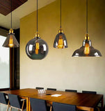 Lampadario Vintage Vetro LED Altezza Regolabile per Sala Pranzo – Luce Calda