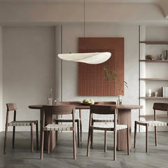 Lampadario a sospensione in tessuto tecnico stile wabi sabi bianco per sala da pranzo