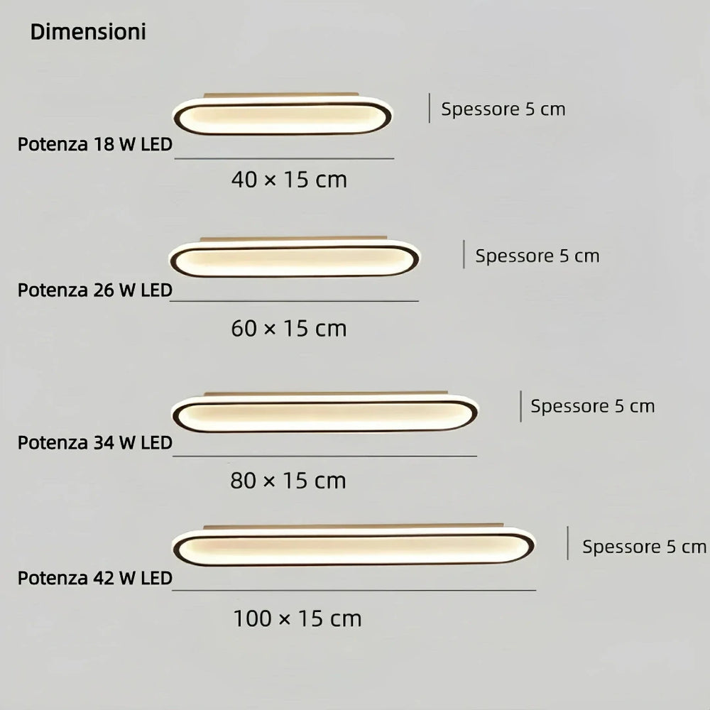 Plafoniera lunga a LED moderna per corridoio