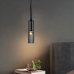 Lampadario a bottiglia in vetro LED altezza regolabile per comodino