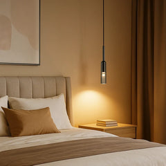 Lampadario a bottiglia in vetro LED altezza regolabile per comodino