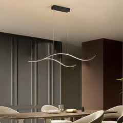 Lampadario moderno a sospensione LED dimmerabile ondulato per sala da pranzo
