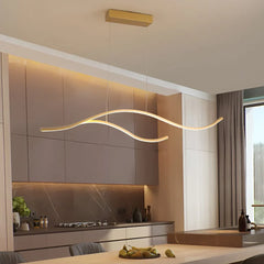 Lampadario moderno a sospensione LED dimmerabile ondulato per sala da pranzo