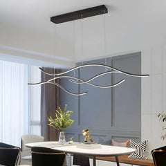 Lampadario moderno a sospensione LED dimmerabile ondulato per sala da pranzo