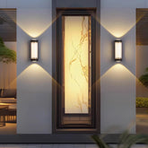 Applique Da Esterno Doppia Emissione Led Design Moderno Nero