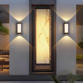 Applique Da Esterno Doppia Emissione Led Design Moderno Nero