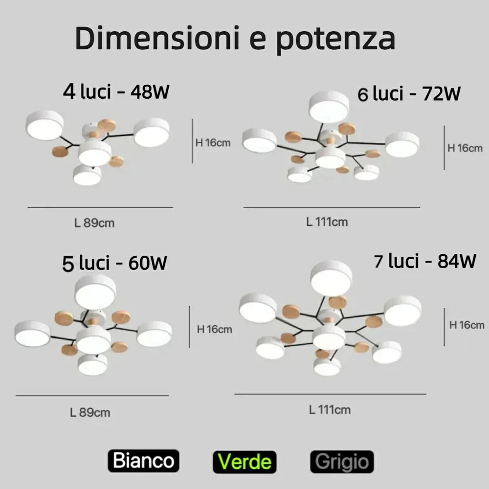 Plafoniera da soffitto dal design nordico a LED dimmerabile per soggiorno