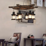 Lampadari Vintage in Legno in Stile Country per Sala Pranzo