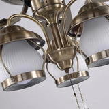 Ventilatori da Soffitto con 3 Luci Retro Metallico