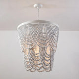 Lampadari in Legno Naturale con Perline Sospese