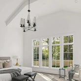 Lampada a Sospensione Tessuto in Moderna a Più Bracci