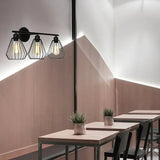 Applique da Parete Industriale in Metallo Nero a Tre Luci