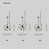 Lampadario Metallo Nero Design Vintage Fuochiartificio