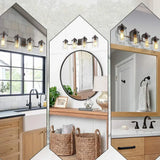 Applique da Bagno Industriale Nera a Tre Luci