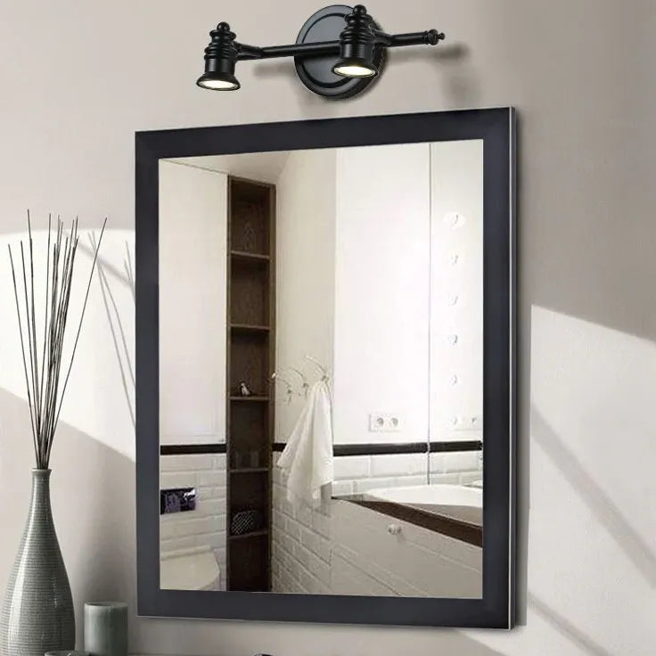 Applique Led Interno Bagno Vintage Nero