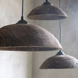Lampadario Vintage Legno a Mezza Sfera