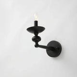Applique a Candelabro Doppio Braccio in Nero Stile Vintage