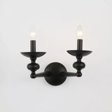 Applique a Candelabro Doppio Braccio in Nero Stile Vintage
