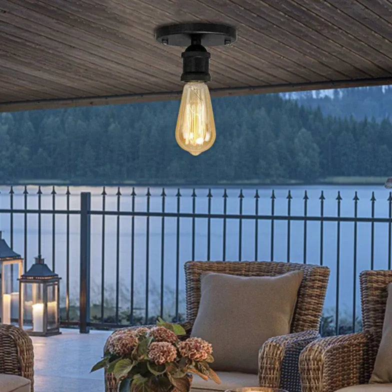 Plafoniere Industriali a Led Lampadine Esposte Design