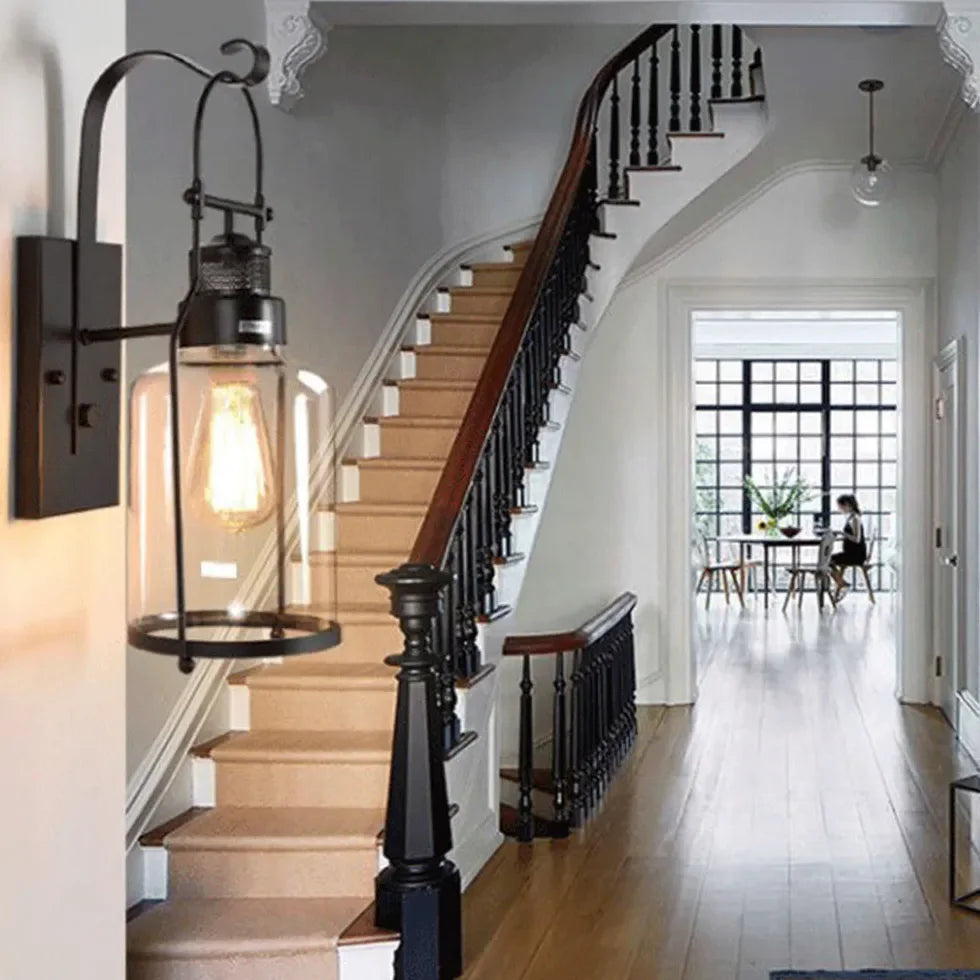 Applique da Parete Scala con Paralume in Ferro