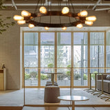 Stile Industriale Lampadari in Metallo Anello Illuminante