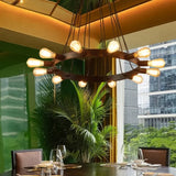 Stile Industriale Lampadari in Metallo Anello Illuminante