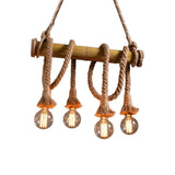 Lampadario in Corda Stile Retro in Legno