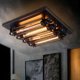 Plafoniere Industriali Led Nere a Forma Tubolare